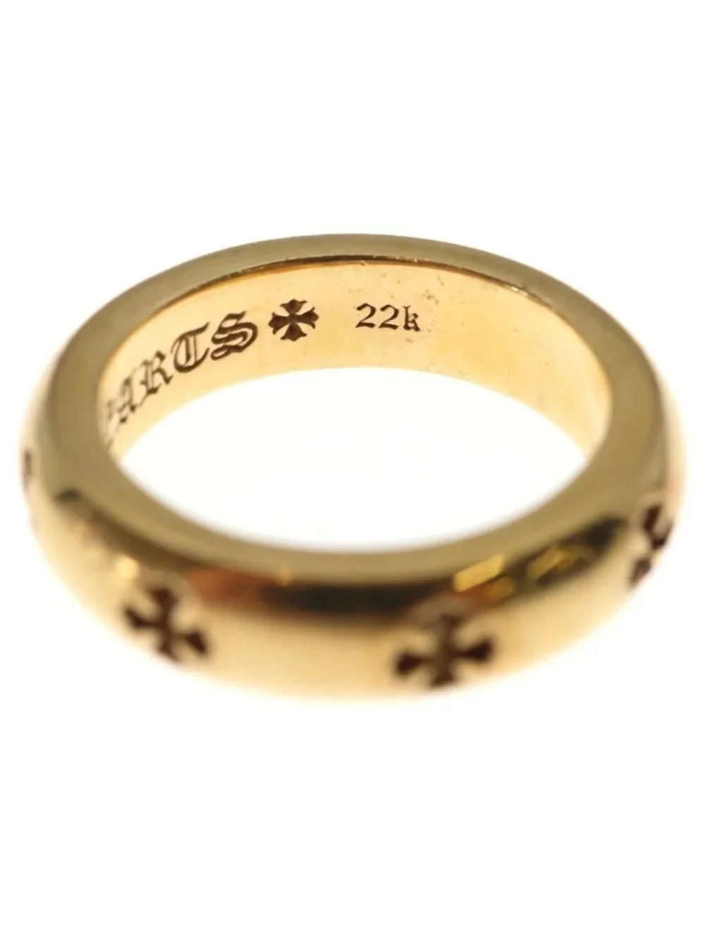 Chrome Hearts 22k Negative CH Plus 22k Tee Gold Ring